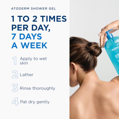 Bioderma Atoderm Hydrating Shower Gel 33.8 Fl Oz for Sensitive Dry Skin