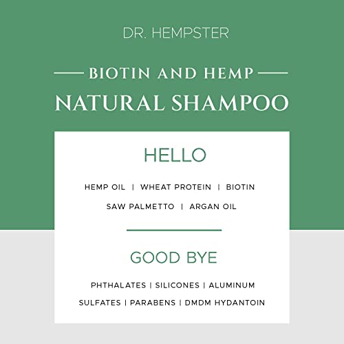 Biotin & Hemp Natural Shampoo 2 Pack - Thinning Hair and Hair Loss Treatment - Volumizing Treatments for Women and Men - Hair Growth Shampoo - Paraben & Sulfate Free - for All Hair Types
