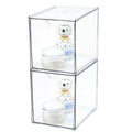 Youngever 2 Pack Large Stackable Organizer Drawers, Stackable Makeup Organizer, Stackable Makeup Storage, Clear Cosmetic Organizers, Makeup Organizer Drawers (6" x 8" x 7")