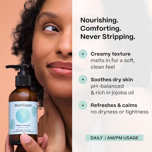Mad Hippie Face Cream & Cream Cleanser Skin Care Set - Face Lotion for Women/Men with Niacinamide, Matrixyl Peptide Complex + Hydrating Facial Cleanser with Organic Jojoba Oil (2 Piece Set)