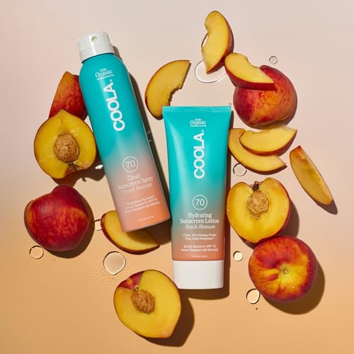 Organic SPF 70 Sunscreen Spray - Water-Resistant Sunblock with Peach Blossom Scent, Vegan & Gluten Free, 6 Fl Oz - Variation of THIS listing