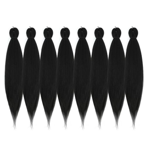 Pre-Stretched Braiding Hair - 40 Inch 8 Packs Natural Black Yaki Texture for Twist and Box Braids - Variation of 40 Inch (Pack of 8) / 1B