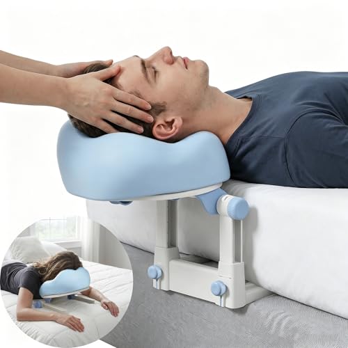 Adjustable Massage Headrest for Bed - 4-in-1 Memory Foam Face Pillow