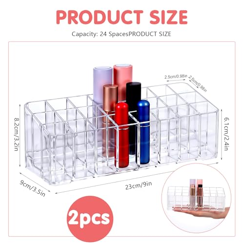 Acrylic Perfume Organizer with 48 Slots - Clear Makeup & Lipstick Storage Case