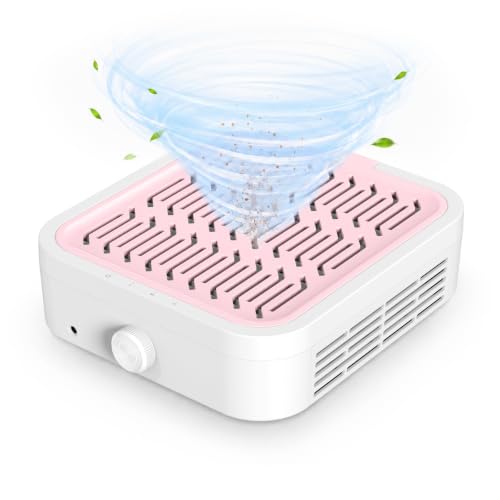 LIONVISON Pink Nail Dust Collector 12000RPM Quiet & Strong Suction