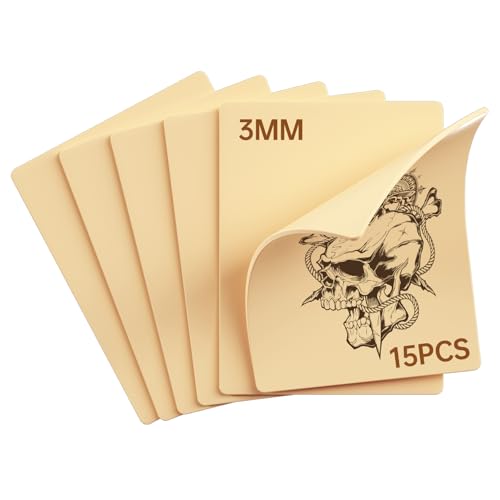 15pcs Tattoo Practice Skin Sheets 3mm Thick Fake Skin for Beginners & Pros