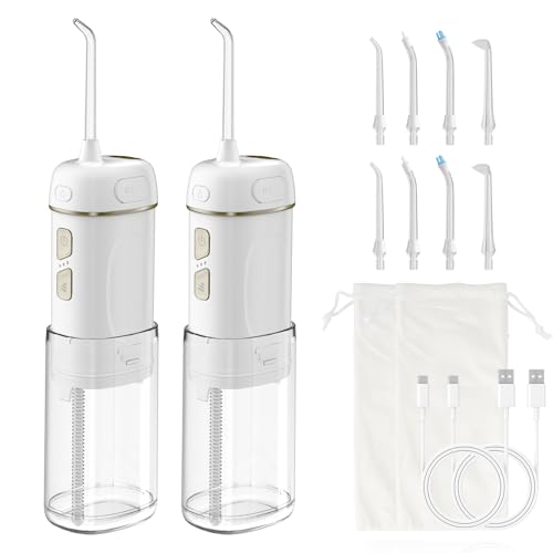 Portable Cordless Water Flosser - Travel Mini Oral Irrigator 2 Pack