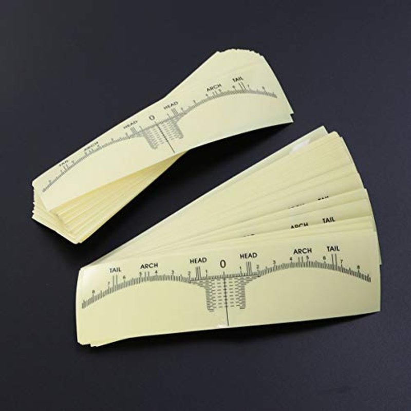 100 pcs Disposable Eyebrow Ruler Sticker Eyebrow Shaping Tools for Makeup Measurement Tattoo Supplies