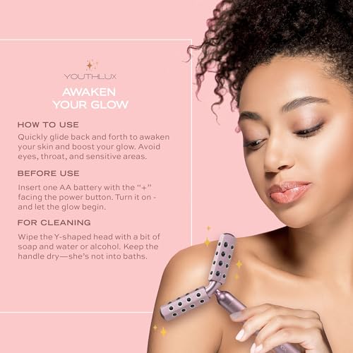 Germanium Stone Facial Roller - Rose Gold Uplifting Skin Tightening & Anti-Aging Tool