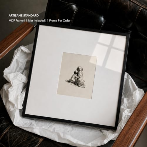 Artisane Home Goods 25x25 Picture Frame Matched to 8x10 - Black - Standard Variation