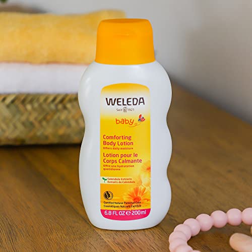 Weleda Baby Calendula Comforting Body Lotion 6.6 Fl Oz Pack of 2 - Sensitive Skin Moisturizer for Babies