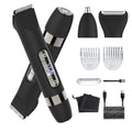 Hatteker 4 in 1 Multifunctional Dual - Head Body Hair Trimmer for Men, IPX7 Waterproof Groin & Body Hair Groomer, Rechargeable Body Electric Shaver Razor