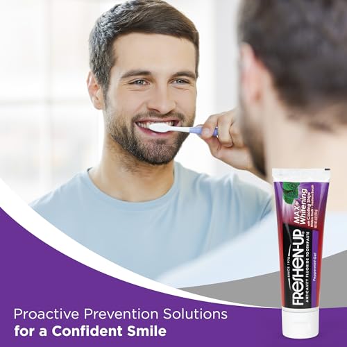 Whitening Toothpaste with Fluoride & Cooling Strips - Peppermint Gel, 4 Pack