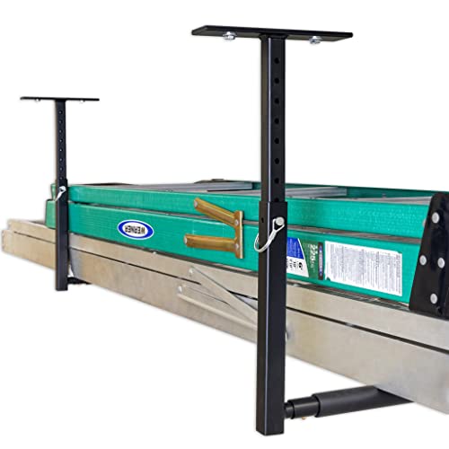 StoreYourBoard Adjustable Overhead Ladder Rack - Garage Ceiling Storage, Single