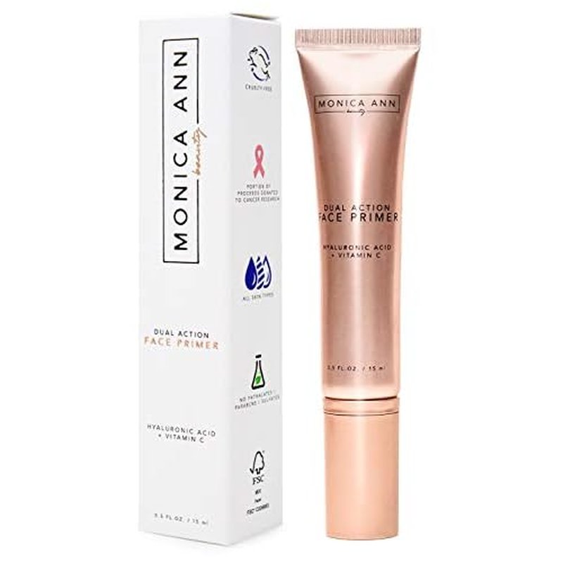 Dual-Action Face Primer - 15 mL | Hydrating Makeup Primer With Vitamin C & Hyaluronic Acid | Smoothing Translucent Matte Pore Minimizer | Foundation Primer For Any Skin Tone