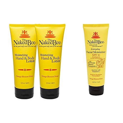 The Naked Bee Orange Blossom Honey Hand and Body Lotion 6.7oz + Orange Blossom Facial Moisturizer SPF 3 Vitamin C0