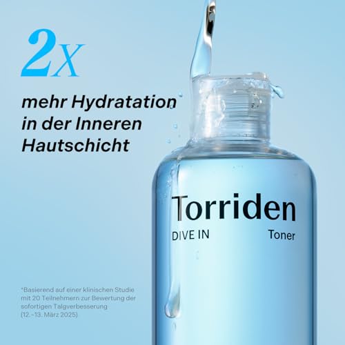 TORRIDEN Dive-in Low-Molecular Hyaluronic Acid Toner, 10.14 fl oz + Soothing Cream 3.38 fl oz | Vegan Clean Cruelty Free Facial Ampoule Moisturizer Astringent Alcohol-Free Fragrance-Free