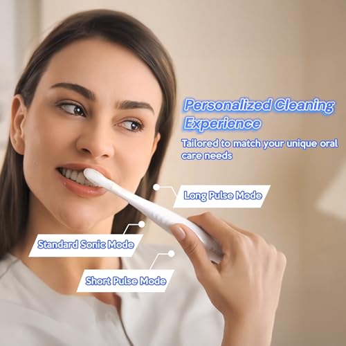 Electric Sonic Toothbrush with Built-in Mouthwash Reservoir & Pump - Crystal White Variation