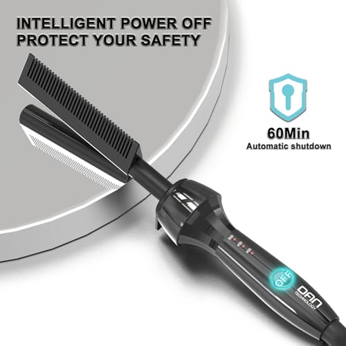 Dan 500℉ Electric Hot Comb for Black Hair with Straight Teeth, Wigs & Styling