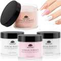 Acrylic Powder Set Nude Pink Milky White Clear 4 Colors - 4.23oz Each