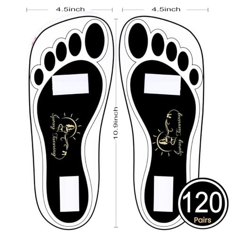 120Pairs(240Feets) Disposable Stick Spray Tanning Feet Pads Perfect for preventing spray tan solution,Deluxe & Hygienic Spray Tan Feet Pads-Ideal for Salons and Spas or Home,Easy to Apply