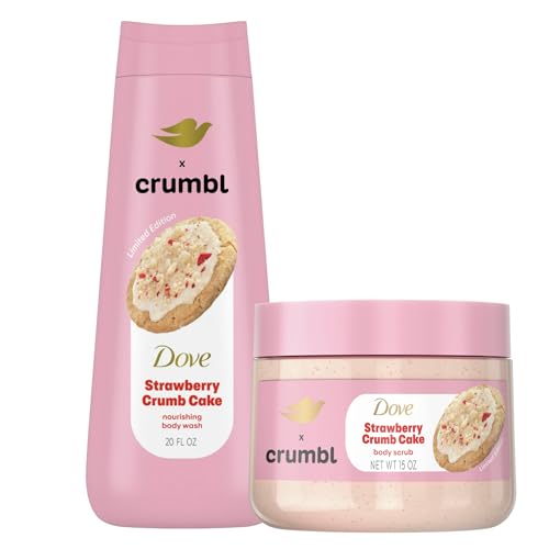 Dove Moisturizing Strawberry Crumb Cake Body Wash & Scrub Set - Limited Edition