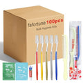 Bulk Hygiene Kits 100 Sets with Disposable Toothbrushes, Toothpaste & Comb - Travel & Donation Pack