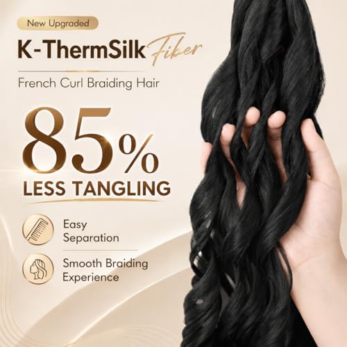 French Curl Braiding Hair 6 Packs 720g - Natural Black, 30 Inch