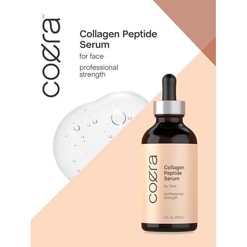 Coera Collagen Peptides | 4 fl oz | Face Serum with Verisol | Professional Strength Formula for Women | Free of Parabens, SLS, & Fragrances | Packaging May Vary