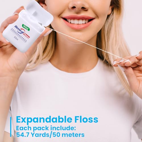 Dental Floss Bulk 72 Pcs Mint Flavored 50m White - Travel & Oral Care