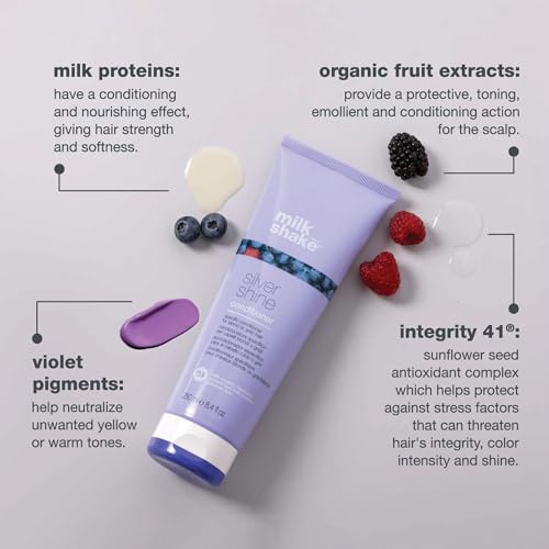 milk_shake Silver Shine Conditioner 8.5 Fl Oz Neutralizes Yellow Brass for Blonde & Grey Hair