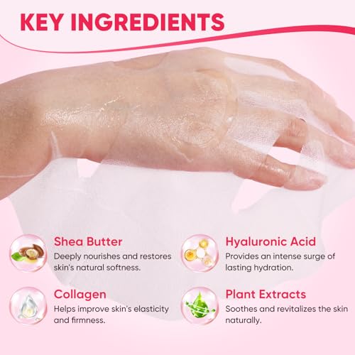 12 Pack Hydrating Face Masks for Women - Moisturizing Skin Care Set