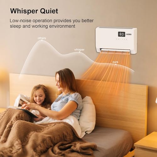 Wall-Mounted Space Heater with Thermostat & Remote Control