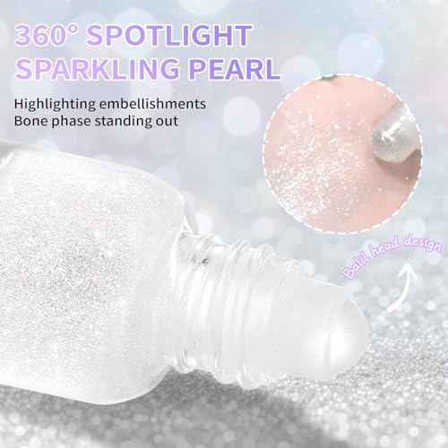 Diamond Roll On Liquid Highlighter for Radiant Glow, Watery-glowing Texture Shimmer Glow Face Luminizer, Long-Lasting Rollaway Body Glitter Makeup for Festival, Party & Daily Glow