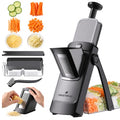 ONCE FOR ALL Safe Mandoline Slicer Pro 4th Gen Black with Large Container & Airtight Lid
