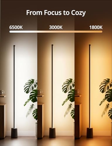 Ailofy Corner Floor Lamp RGBW LED with App & Voice Control - Black