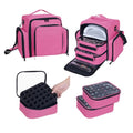 UOZL Rose Red Nail Polish Organizer Case for 60 Bottles with Detachable Bags