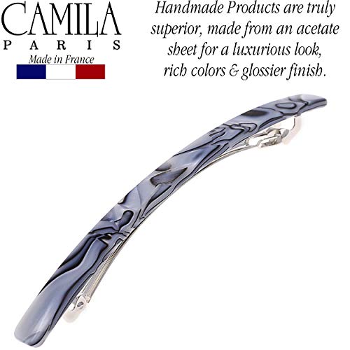 Camila Paris CP2978 French Hair Barrette Large Handmade Gray, Long