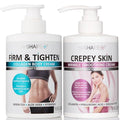 Reshape Collagen Body Cream + Crepey Skin Treatment Lotion Set - Firm & Tighten, Hydrate & Reduce Wrinkles, 15 Fl Oz Pack of 2