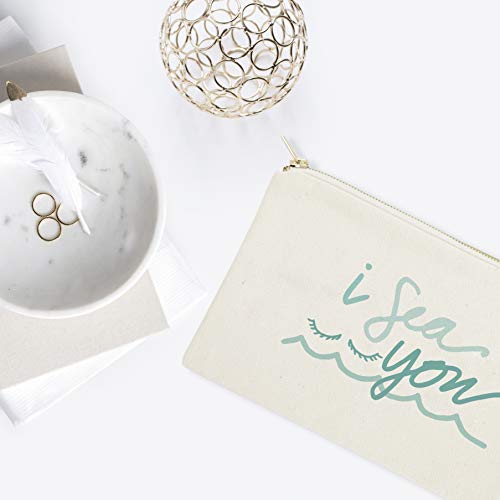 The Cotton & Canvas Co. I Sea You Summer Beach Cosmetic Bag and Travel Make Up Pouch
