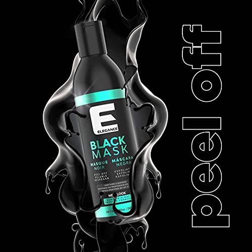 Black Peel Off Face Mask with Charcoal - 8.45 Oz Pack of 2 - Eliminates Blackheads & Impurities, Restores Skin