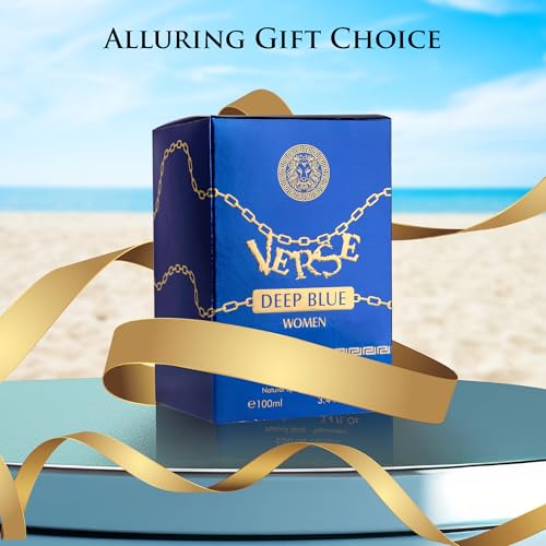 NovoGlow Verse Deep Blue Women's Perfume 3.4oz Floral Fruity Woody - Rose Jasmine Apple