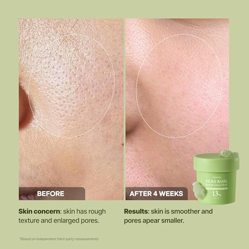 P.CALM Holy Basil Bubble Deep Mask 2EA + BRUSH ? Holy Basil & Carbonated Water for Cleansing Pores & Blackheads, Korean Clay to Bubble Wash-Off Pack, Stocking Stufffers (2EA x 90g / 3.17 oz)