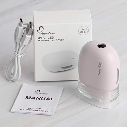 Rechargeable Travel Toothbrush Cover with Holder and Water Filtration - Pink