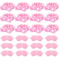 Maiteenly 24-Piece Pink Dot Spa Sleepover Party Favors Set with Headbands and Eye Masks for Women and Adults - Bulk