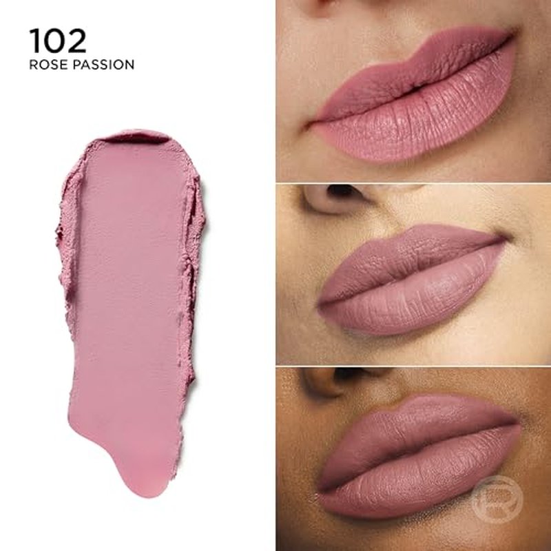 L'Oreal Paris Colour Riche Blurred Matte Lipstick for Moisturized Lips, Lip Makeup with Argan Oil and Vitamin E, Rose Passion