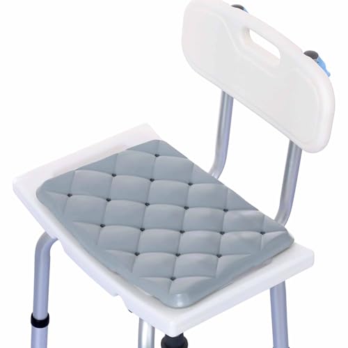 Waterproof Shower Cushion Seat Pad for Bath Bench, Chair, Bathtub, or Walk-in Tub, Non-Slip Foam Bath Seat with Drain Holes, Tailbone Relief Support Padded Bench Cushion for Seniors Inside Shower