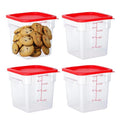 8 Qt Square Food Storage Containers with Lids - NSF Certified, Clear, Pack of 4 - Variation of 8.0 Quarts / Square