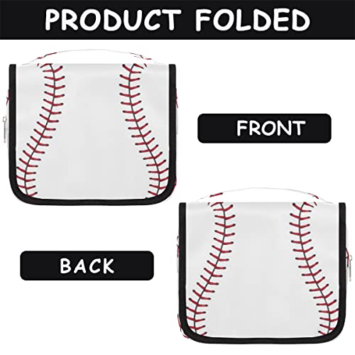 Travel Hanging Toiletry Bag for Women Men Baseball Cosmetic Bag Waterproof Makeup Organizer for Accessories, Shampoo, Full Sized Container, Toiletries for Bathroom Shower