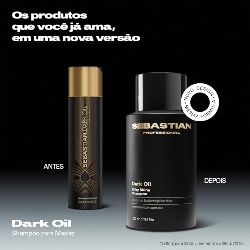Sebastian Professional Dark Oil Lightweight Shampoo 9.4 Fl Oz - Silky Shine Hair Care